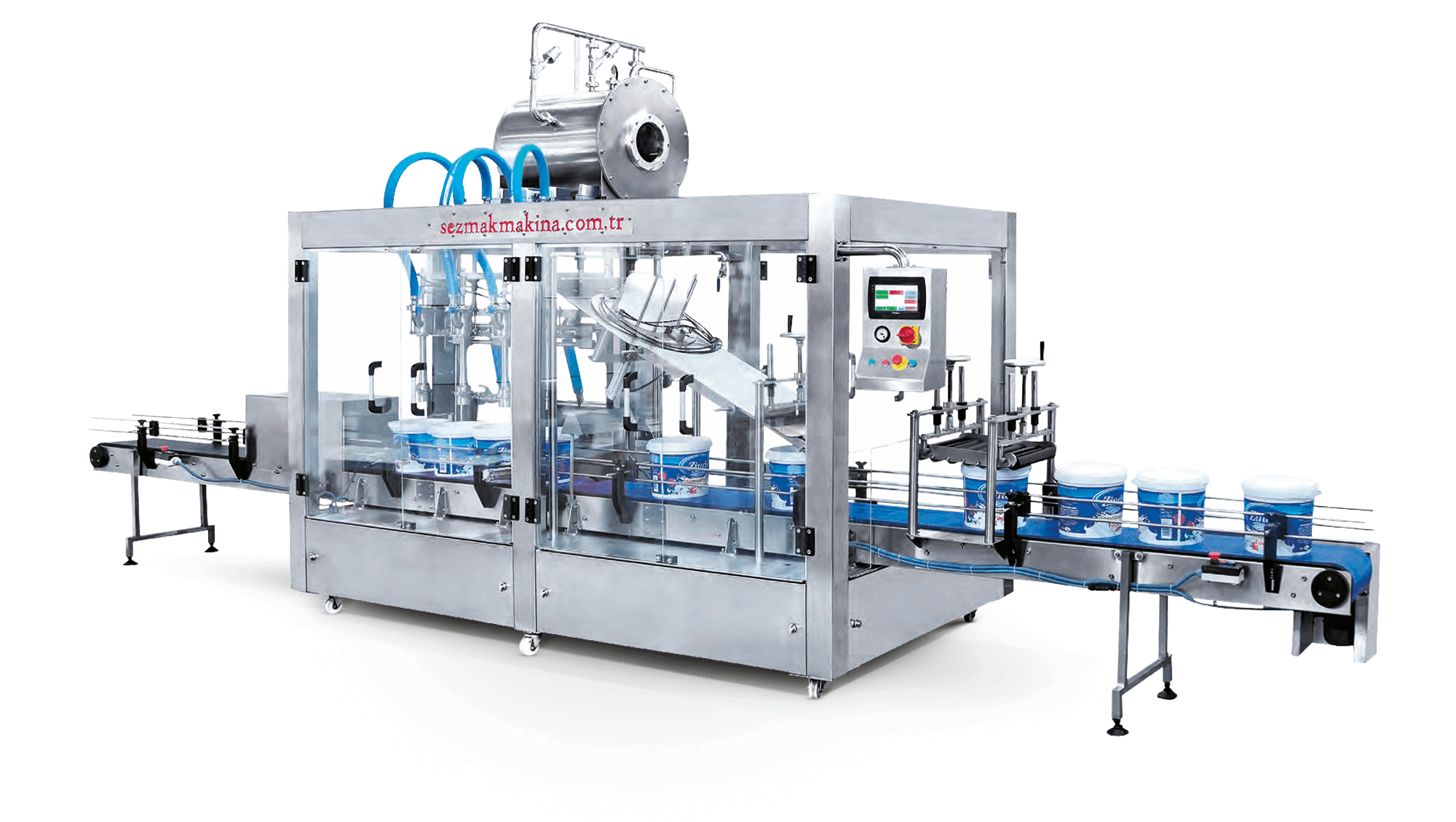 Lignes de machines de remplissage et de bouchage de seaux